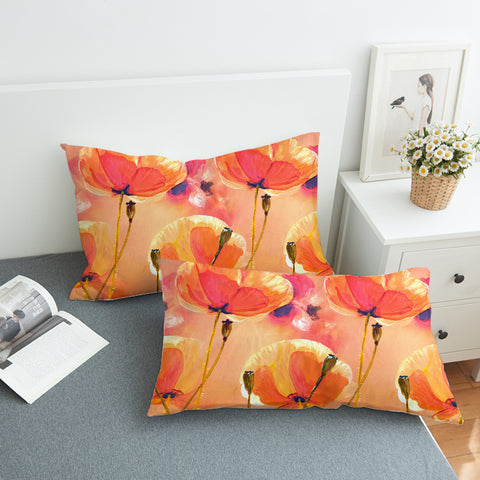 Image of Watercolor Orange Flowers SWZT5249 Pillowcase