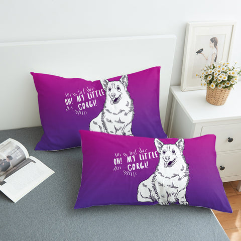 Image of Little Corgi Purple Them SWZT5251 Pillowcase