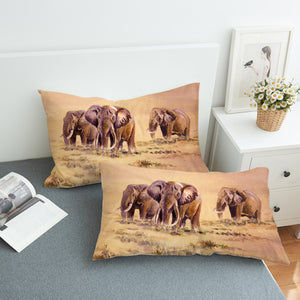 Watercolor Elephants In Desert SWZT5253 Pillowcase