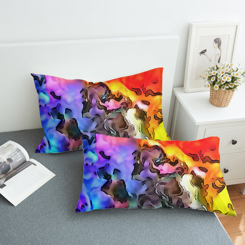 Image of Colorful Waves Watercolor SWZT5259 Pillowcase