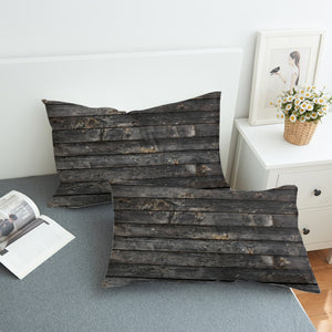 Dark Grey Desstressed Wood Pattern SWZT5339 Pillowcase