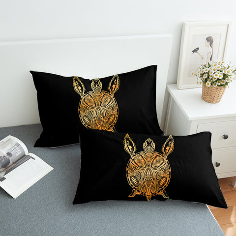 Image of Golden Aztec Pattern Turtle SWZT5348 Pillowcase