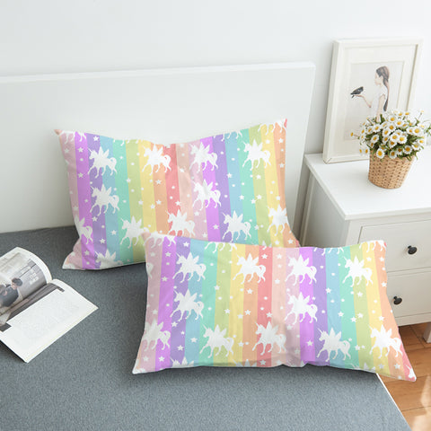 Image of Unicorns Pastel Stripes  SWZT5462Pillowcase