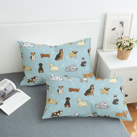 Image of Cute Dogs Drawing SWZT5464 Pillowcase