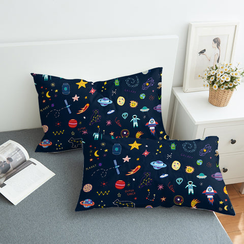 Image of Cute Colorful Tiny Universe Draw  SWZT5467 Pillowcase