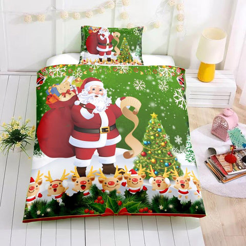 Image of Santa Claus and Merry Xmas Bedding Set - Beddingify