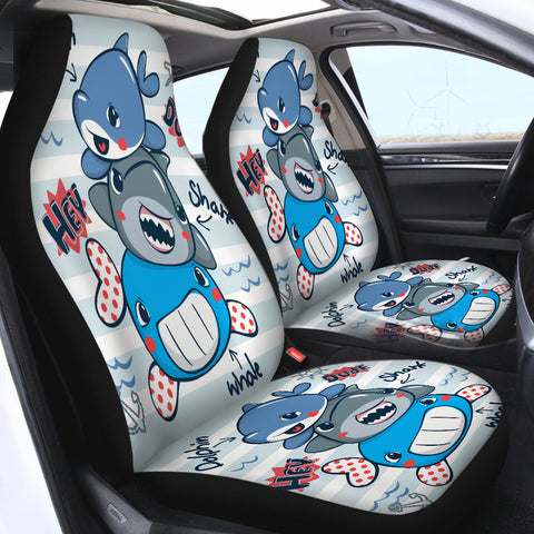 Image of Cartoon Dolphin Shark Whale SWQT0054 Car Seat Covers