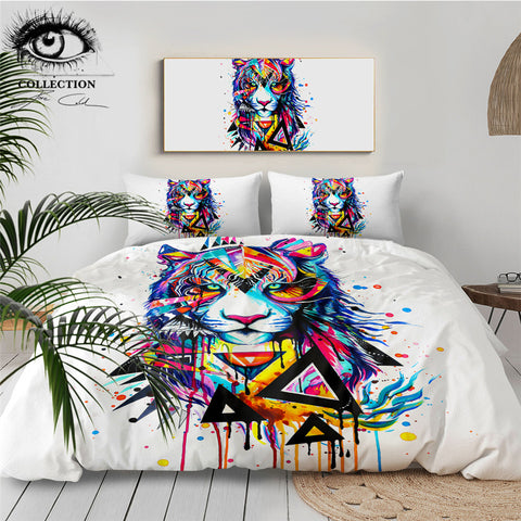 Image of Shattered Tiger by Pixie Cold Art Bedding Set - Beddingify