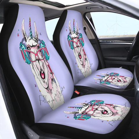 Image of Llama Horn SWQT0772 Car Seat Covers