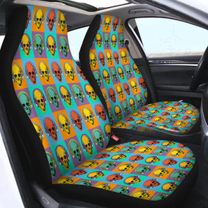 Skull Listen To Music SWQT2503 Car Seat Covers