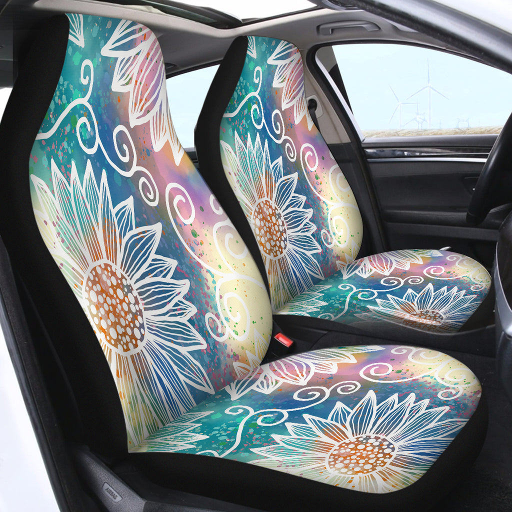 Sun Flower Mandala SWQT2388 Car Seat Covers