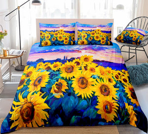 Oil Painting Sunflowers Bedding Set - Beddingify