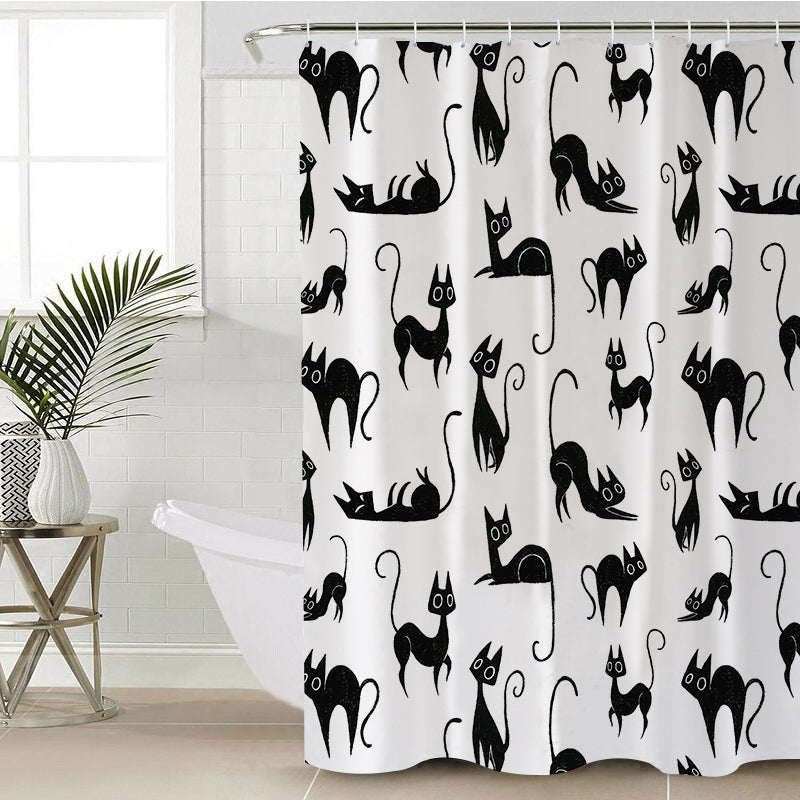 Black Cat Moments Shower Curtain
