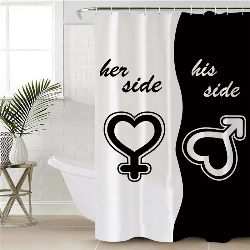 Her Side His Side 50:50 Shower Curtain