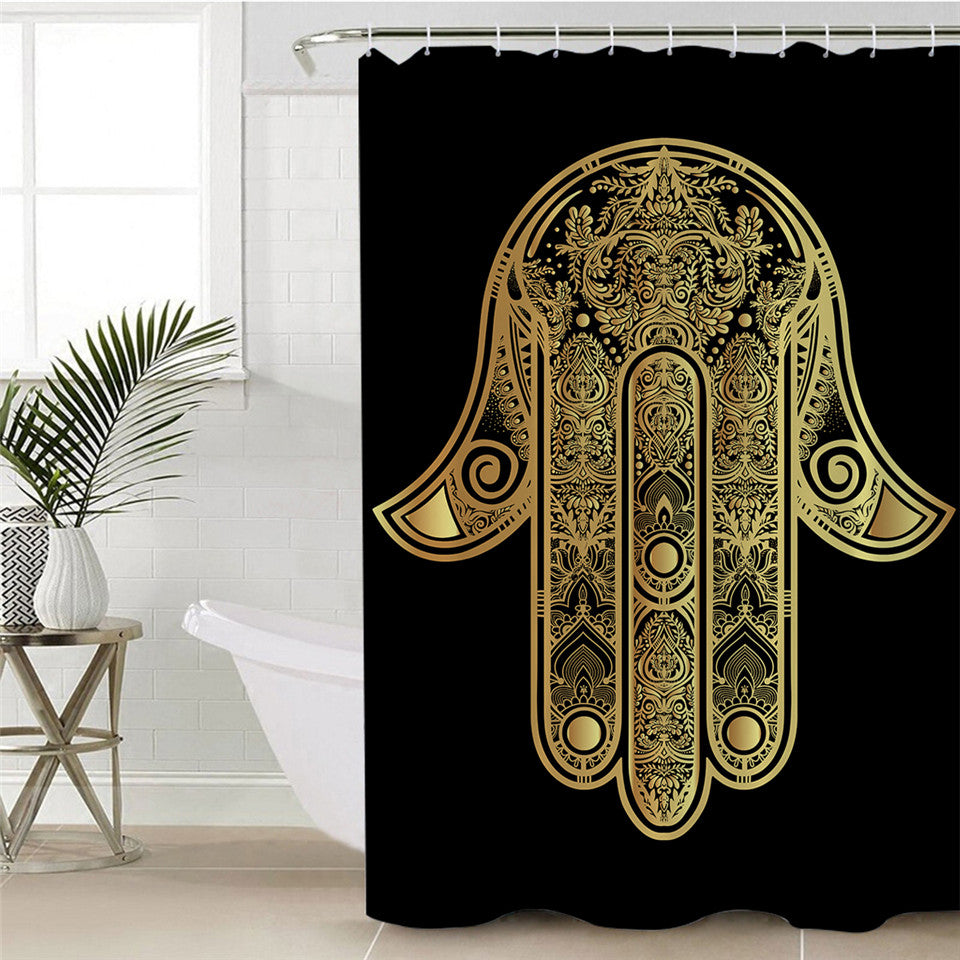 Upside Down Patterned Hand Shower Curtain