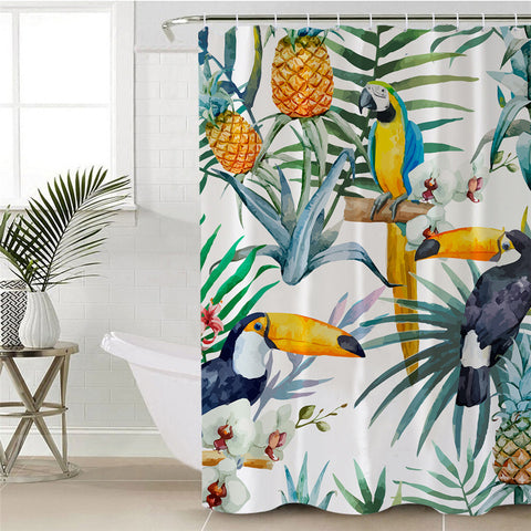 Image of Tropical Themed Tucans Shower Curtain