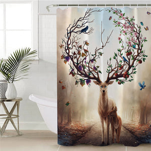 Antler Of Life Shower Curtain