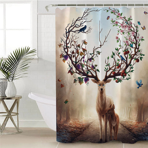 Image of Antler Of Life Shower Curtain