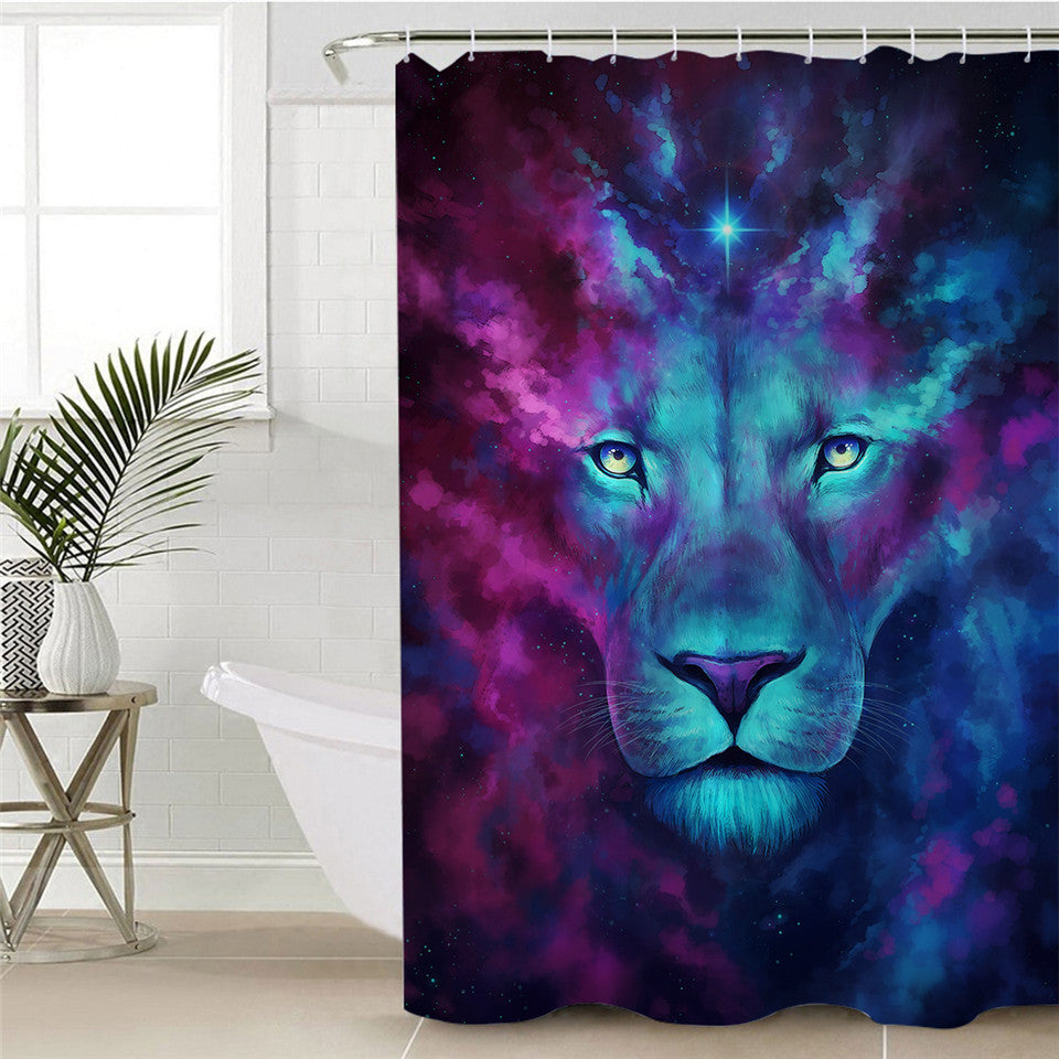 Cosmic Lion Shower Curtain