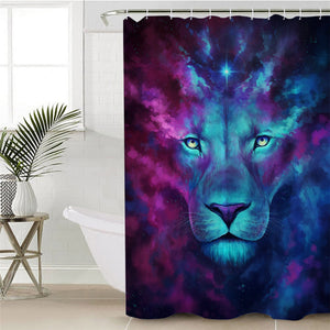 Cosmic Lion Shower Curtain