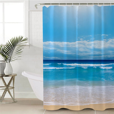 Image of 3D Sun Sand Sea Shower Curtain