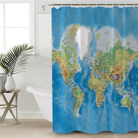 Image of World Map Shower Curtain