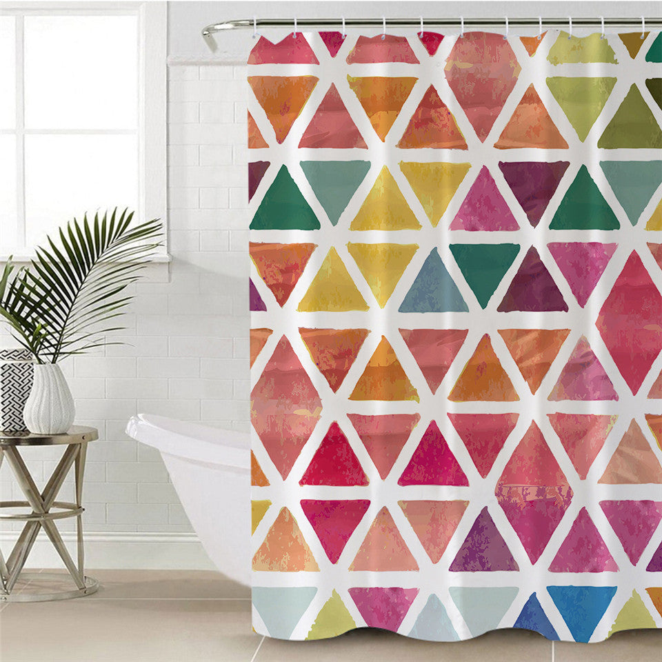Colorful Triangles Shower Curtain