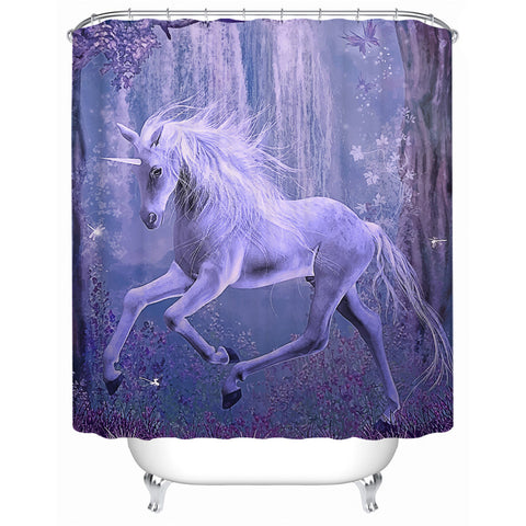 Image of Purple Unicorn Shower Curtain