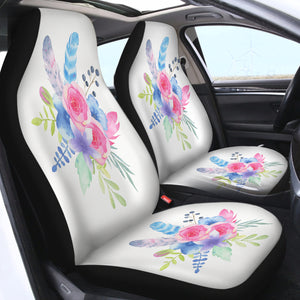 Tie Dye Flowers SWQT2412 Car Seat Covers