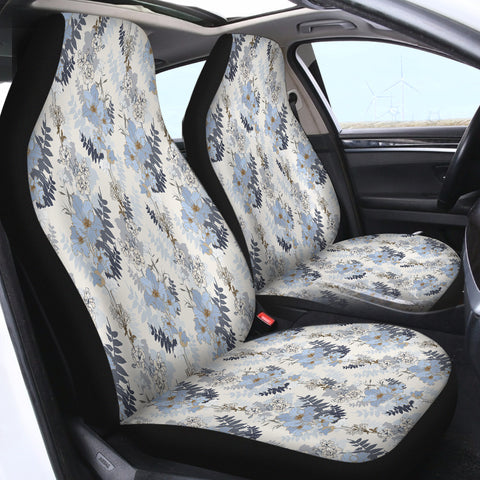 Image of Blue Flowers SWQT2255 Car Seat Covers