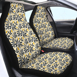 Yellow Black Leaves SWQT2246 Car Seat Covers