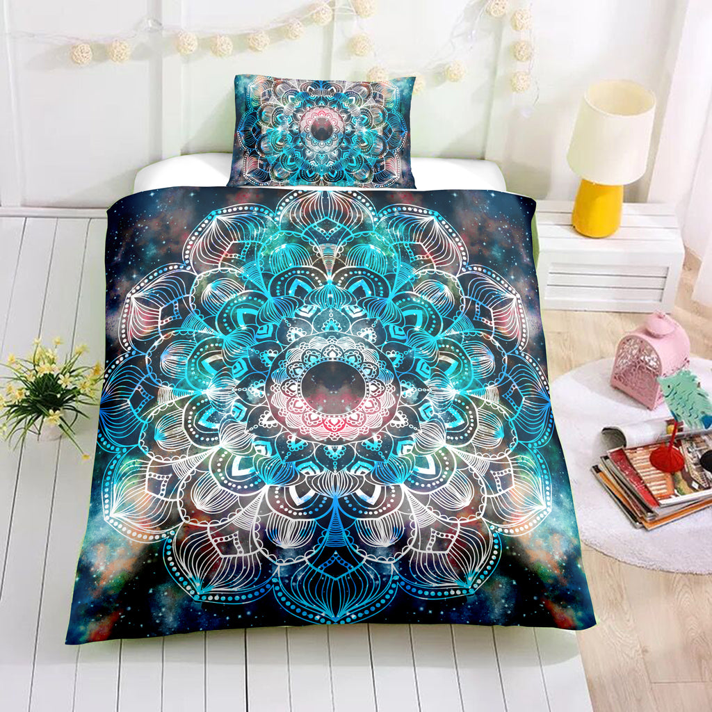 Tie-dye Floral Mandala Pattern Bedding Set - Beddingify