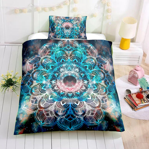 Image of Tie-dye Floral Mandala Pattern Bedding Set - Beddingify