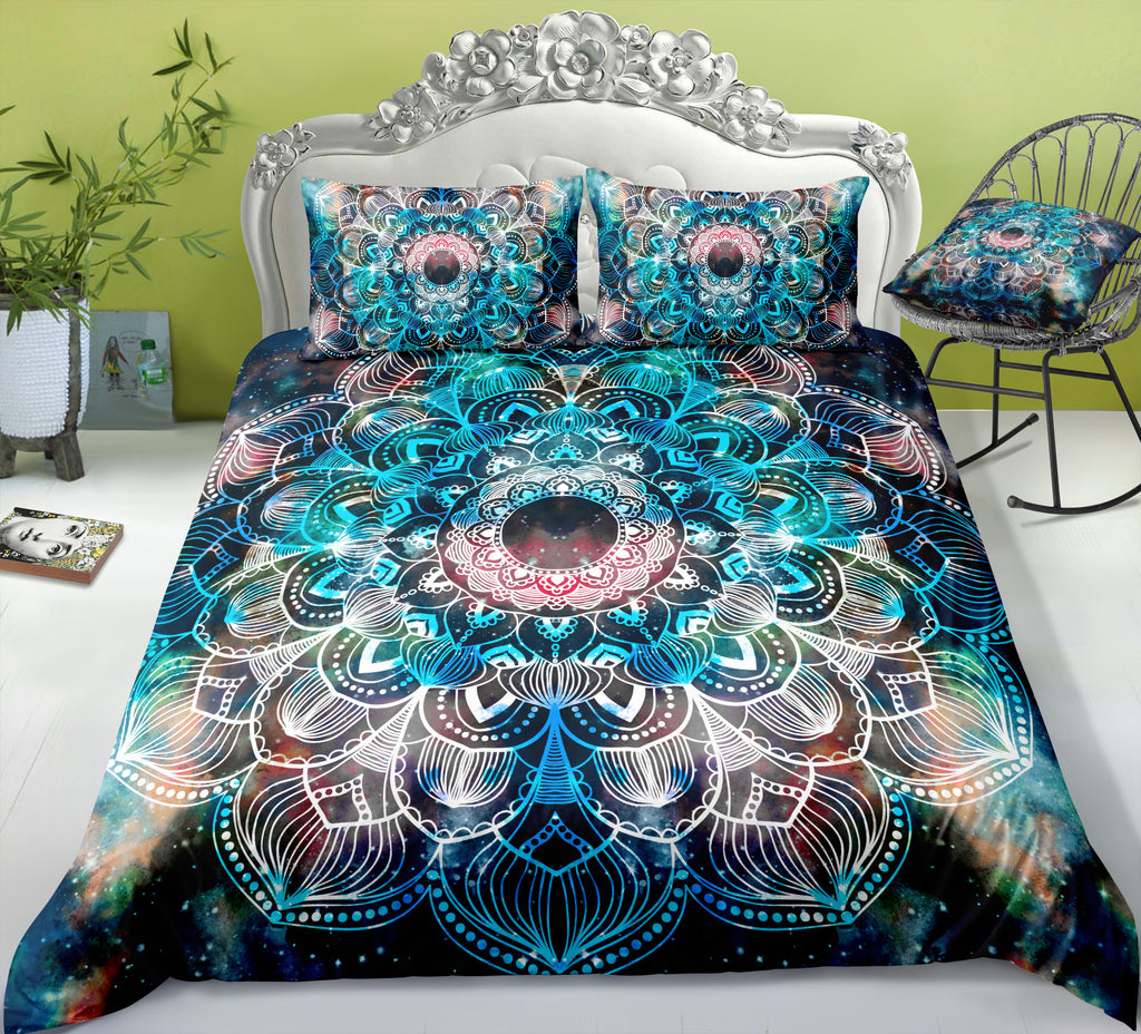 Tie-dye Floral Mandala Pattern Bedding Set - Beddingify