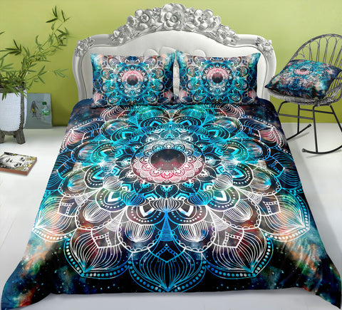 Image of Tie-dye Floral Mandala Pattern Bedding Set - Beddingify