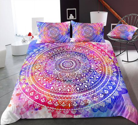 Image of Tie-dyed Mandala Pattern Bedding Set - Beddingify