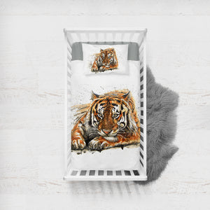 Tiger SWCC2074 Crib Bedding, Crib Fitted Sheet, Crib Blanket