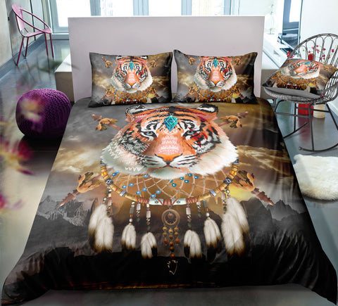 Image of Tribal Dreamcatcher Tiger Bedding Set - Beddingify