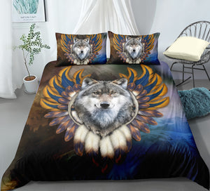 Tribal Wolf Bedding Set - Beddingify
