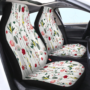 Tropical Flower White SWQT0649 Car Seat Covers