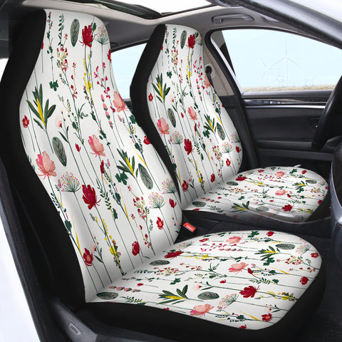 Image of Tropical Flower White SWQT0649 Car Seat Covers