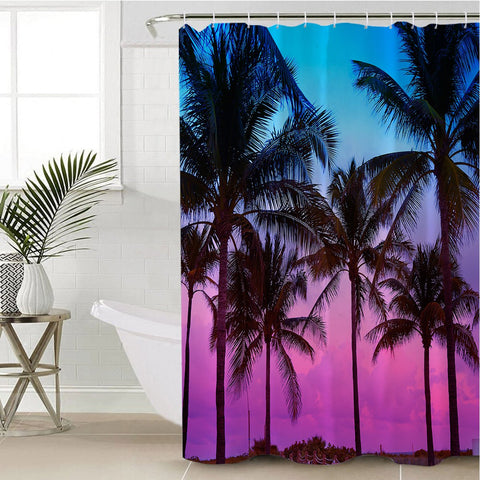 Image of Tropical Purple Sky Shower Curtain