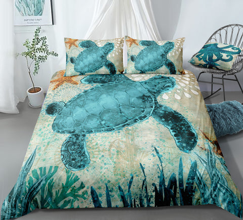 Image of Green Turtle Bedding Set - Beddingify