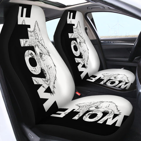 Image of Wolf Black and White SWQT0835 Car Seat Covers