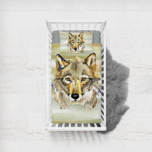 Wolf Face SWCC0992 Crib Bedding, Crib Fitted Sheet, Crib Blanket