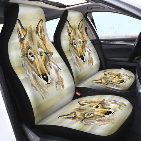 Image of Wolf Face SWQT0992 Car Seat Covers