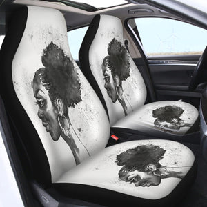 Black Afro Women SWQT2078 Car Seat Covers