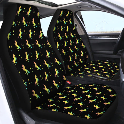 Image of Yellow Horse Pattern SWQT1849 Car Seat Covers