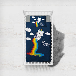 Rainbow Cat SWCC0066 Crib Bedding, Crib Fitted Sheet, Crib Blanket