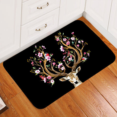 Image of Antlers Of Life Black Door Mat